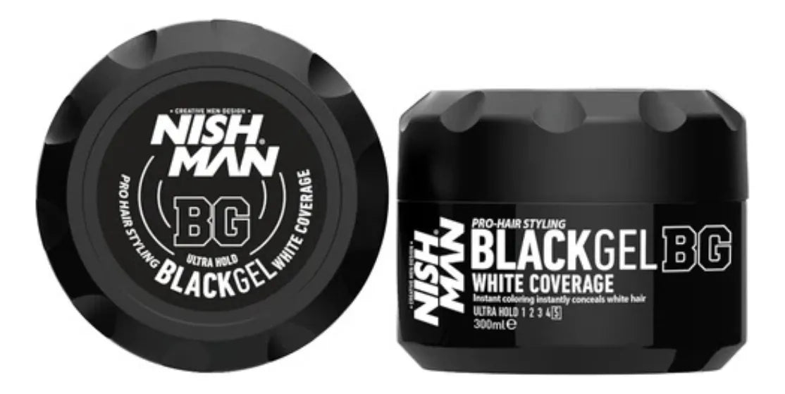 NISHMAN GEL NEGRO CUBRE CANAS BG EXTRA FUERTE 300ML